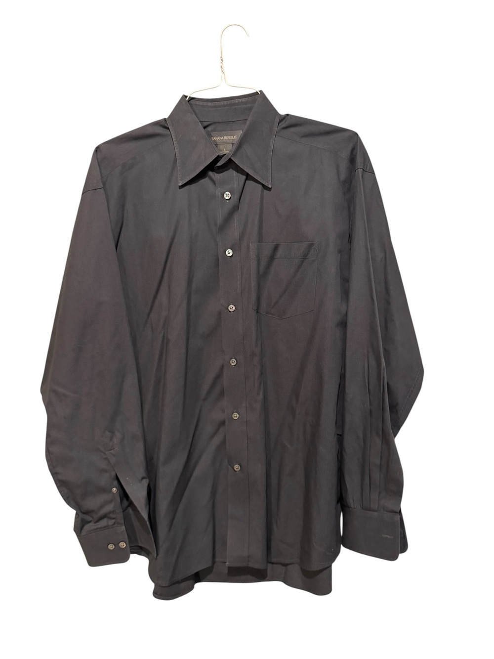 Banana‎ Republic Men's Charcoal Grey 
Long-Sleeve Dress Shirt